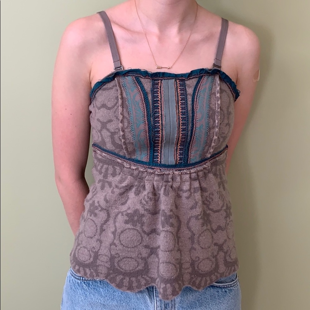 Vintage Free People Corset Peplum Top